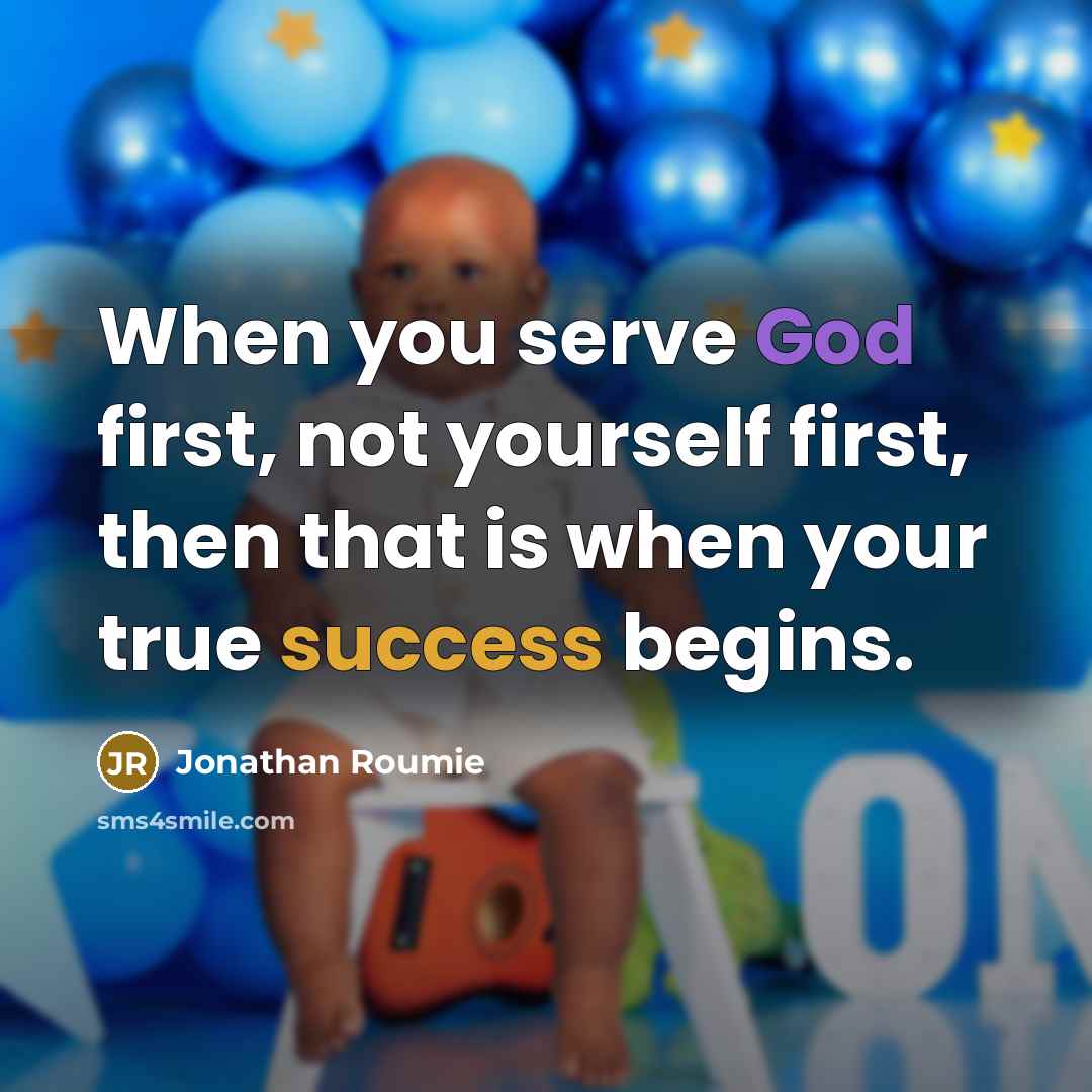 “When you serve God first, not yourself first, then that is when your true success begins.” quote by Jonathan Roumie