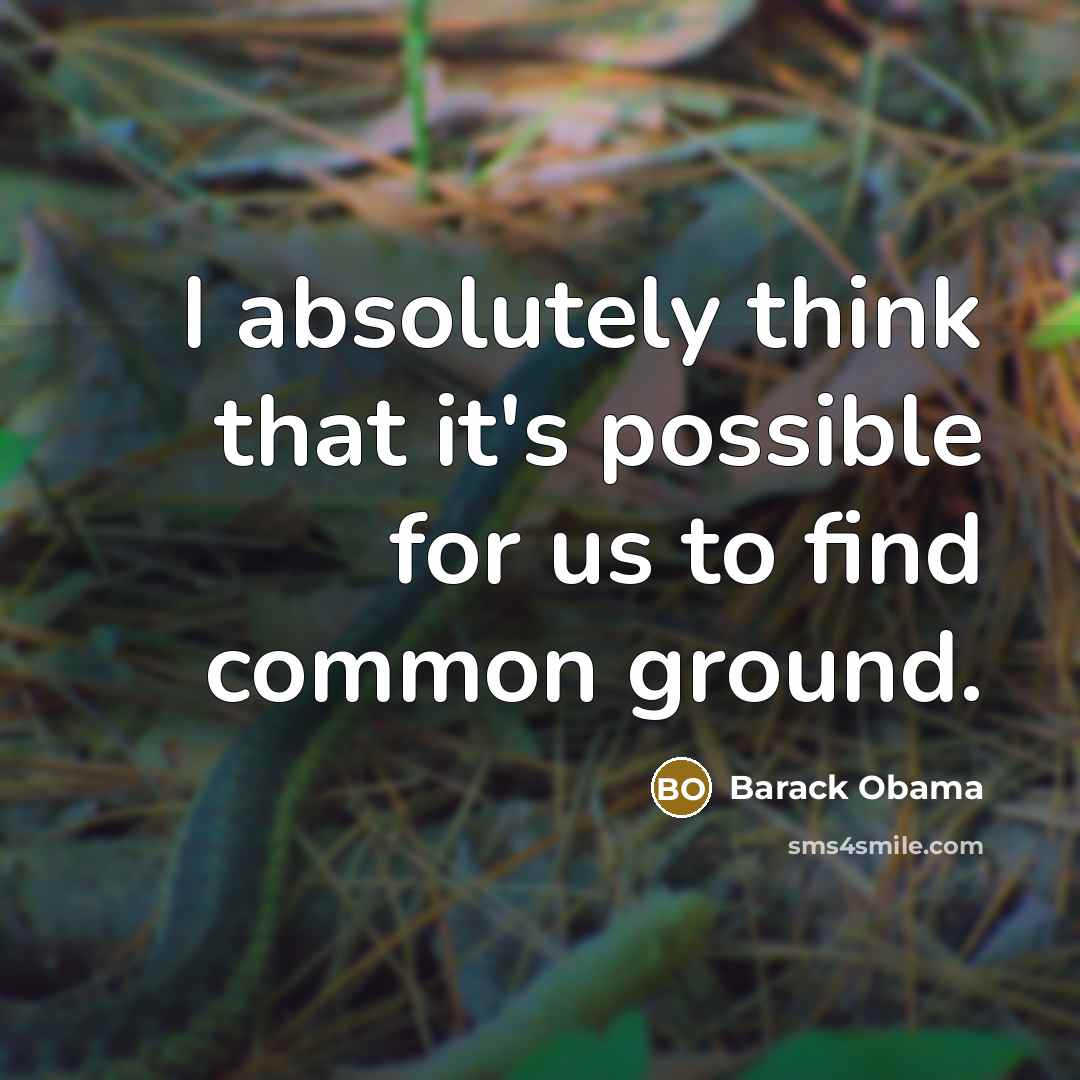 “I absolutely think that it's possible for us to find common ground.” quote by Barack Obama