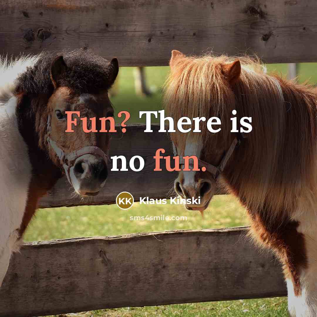 “Fun? There is no fun.” quote by Klaus Kinski