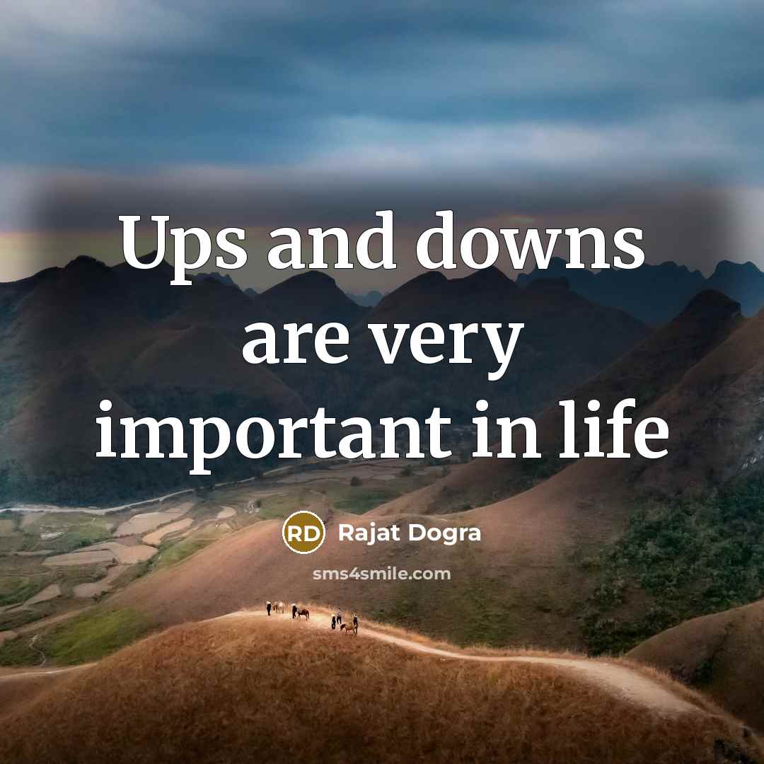 “Ups and downs are very important in life” quote by Rajat Dogra