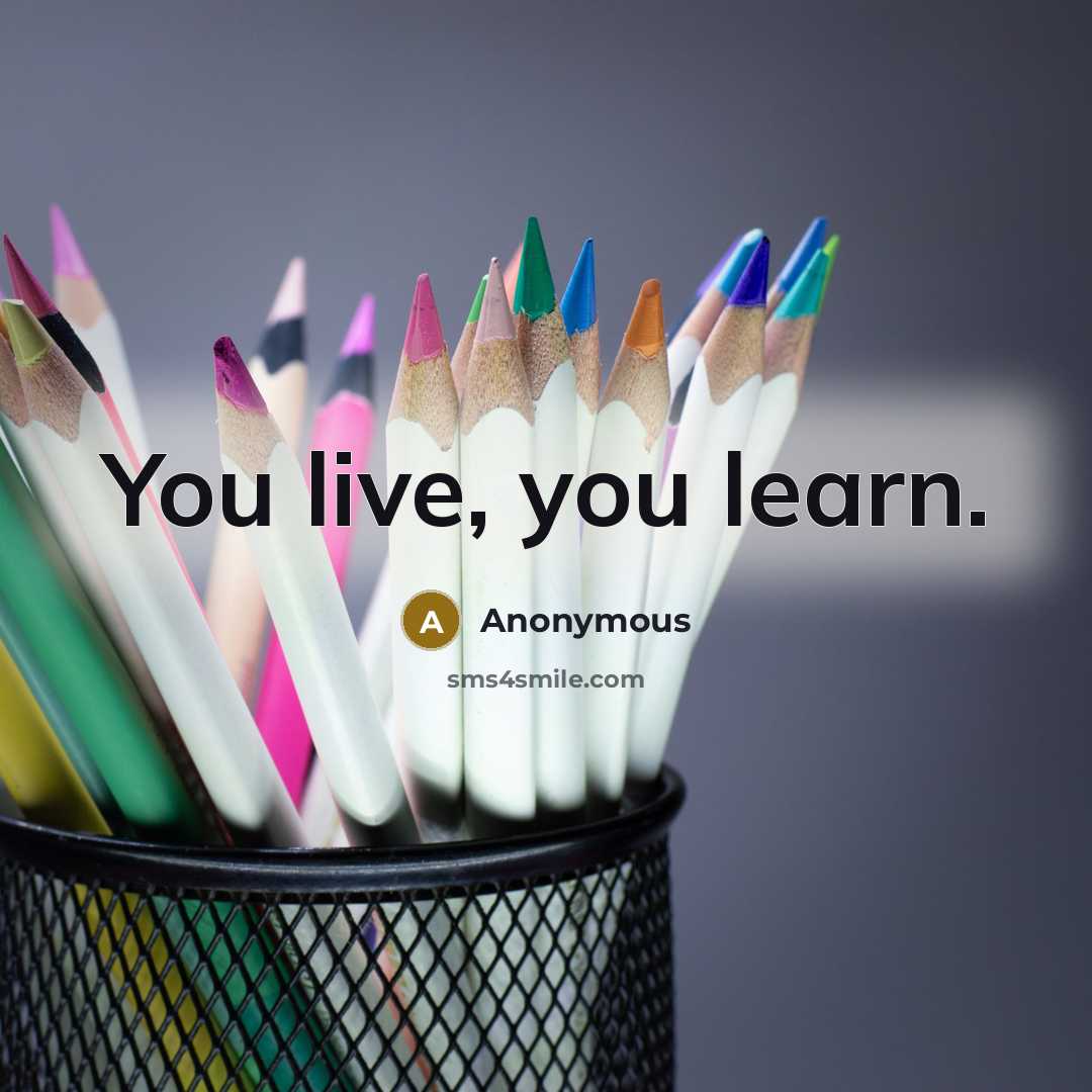 “You live, you learn.” quote by Anonymous