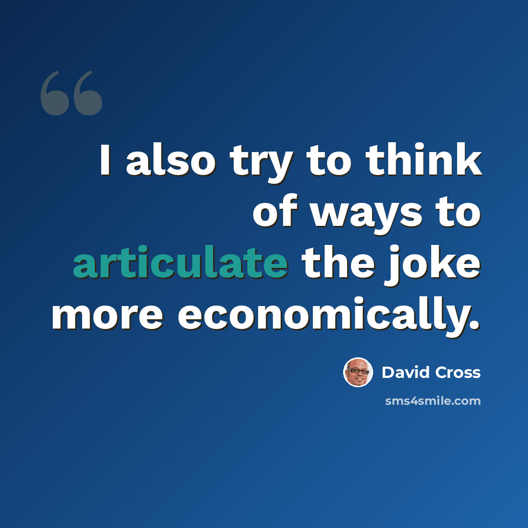 “I also try to think of ways to articulate the joke more economically.” quote by David Cross