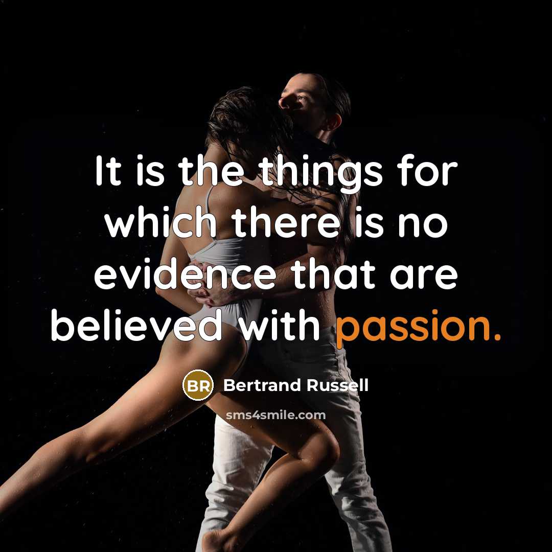“It is the things for which there is no evidence that are believed with passion.” quote by Bertrand Russell