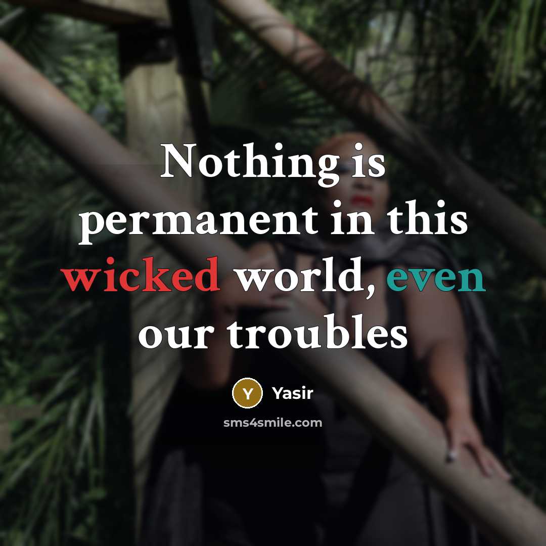 “Nothing is permanent in this wicked world, even our troubles” quote by Yasir