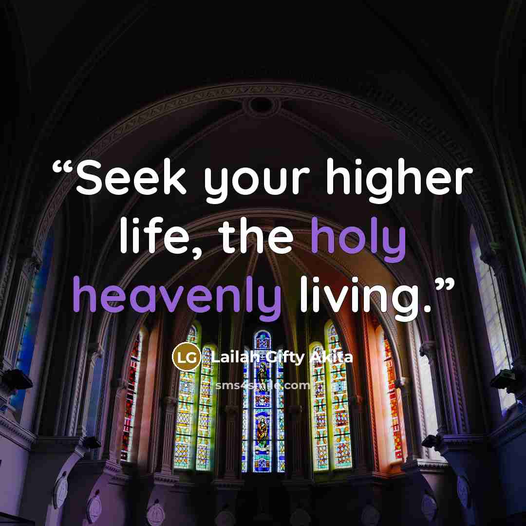“Seek your higher life, the holy heavenly living.” quote by Lailah Gifty Akita