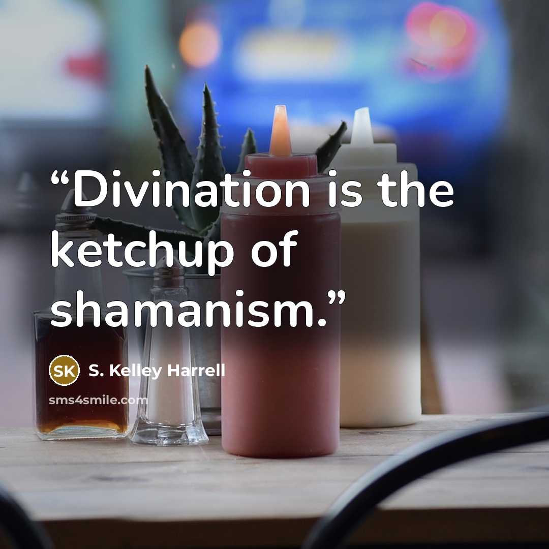 “Divination is the ketchup of shamanism.” quote by S. Kelley Harrell