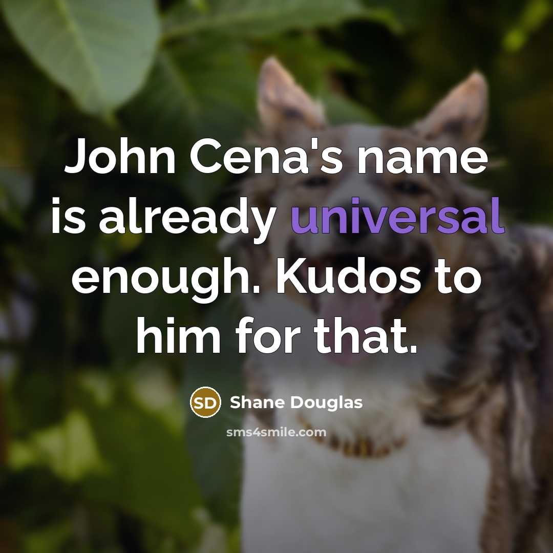 “John Cena's name is already universal enough. Kudos to him for that.” quote by Shane Douglas