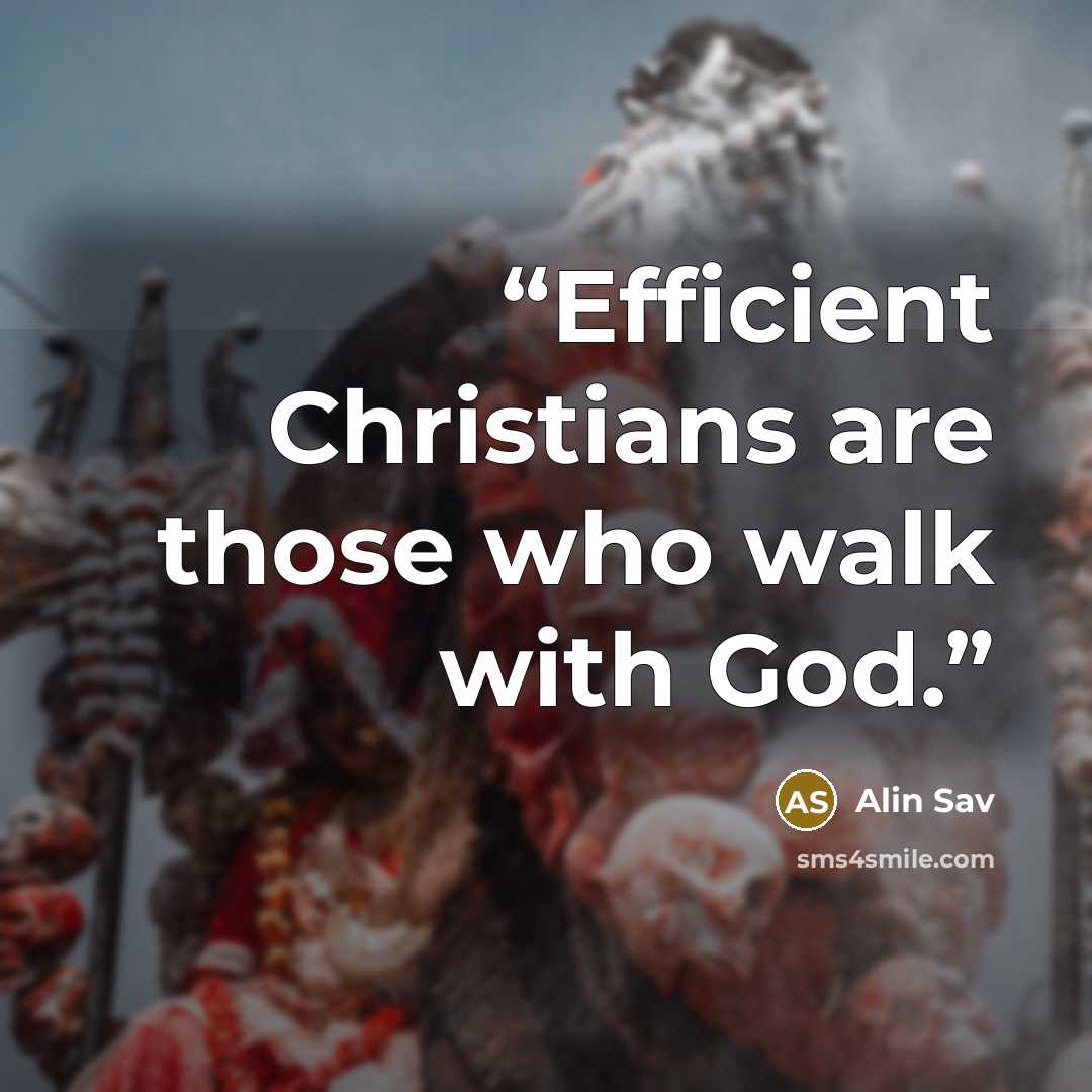 “Efficient Christians are those who walk with God.” quote by Alin Sav