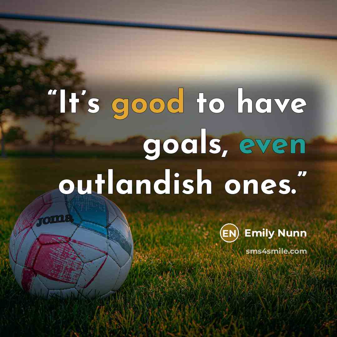 “It’s good to have goals, even outlandish ones.” quote by Emily Nunn