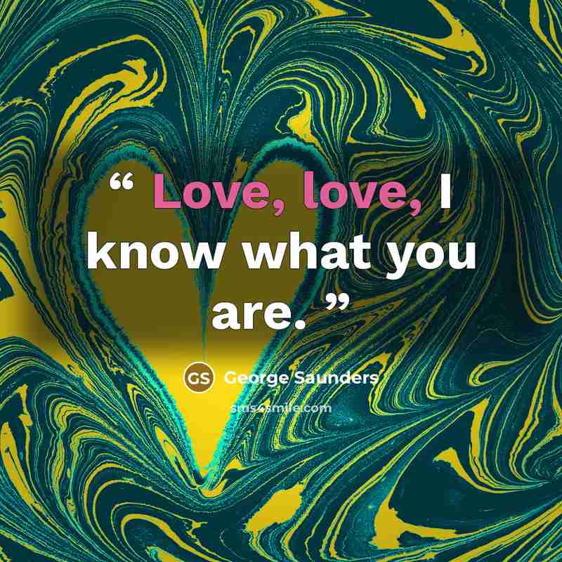 “Love, love, I know what you are.” quote by George Saunders