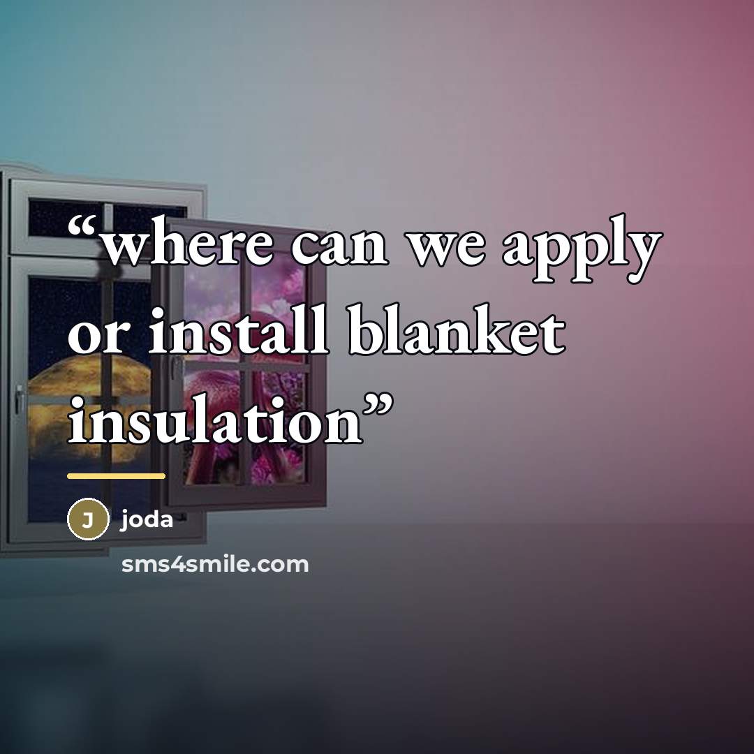 “where can we apply or install blanket insulation” quote by Joda