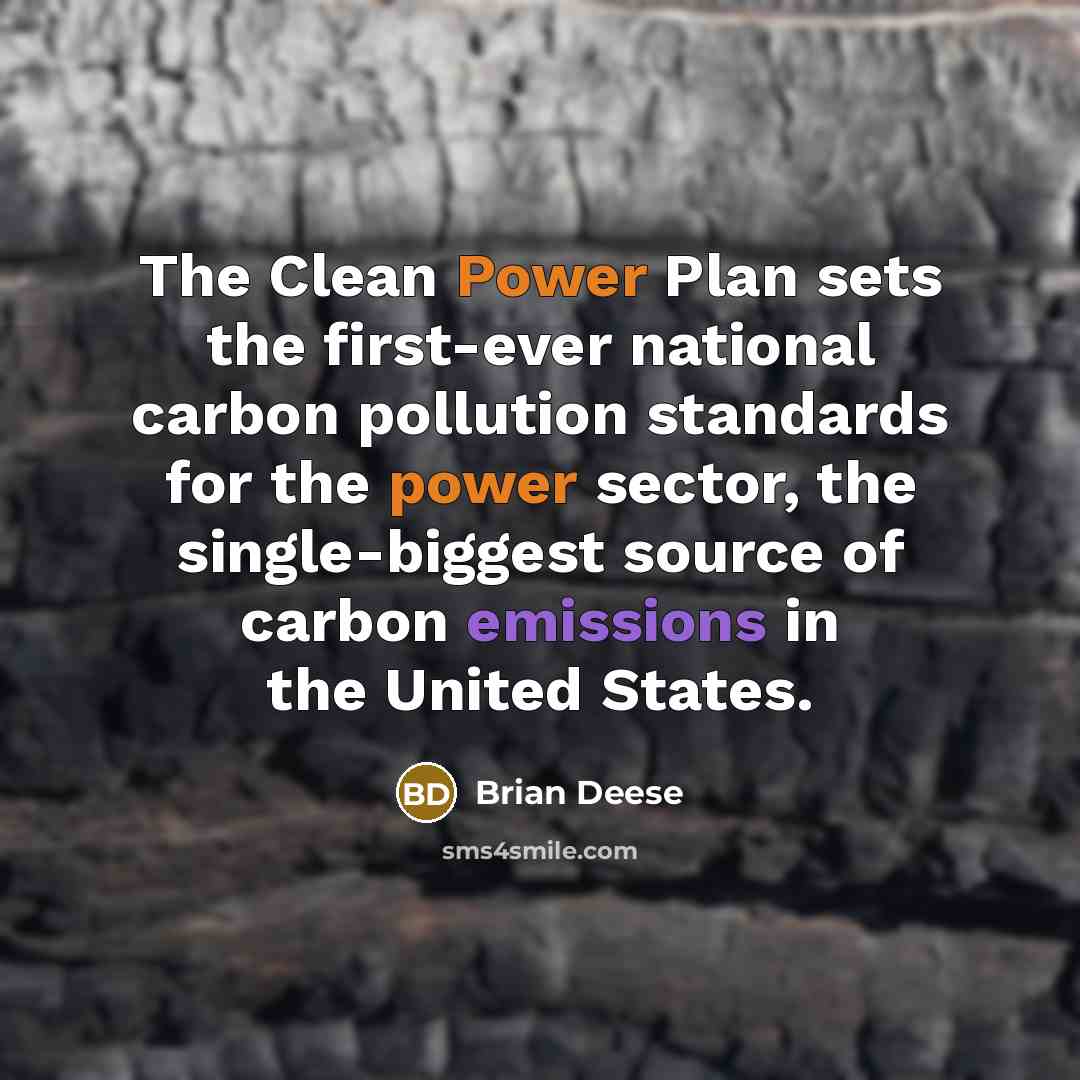 “The Clean Power Plan sets the first-ever national carbon pollution standards for the power sector, the single-biggest source of carbon emissions in the United States.” quote by Brian Deese
