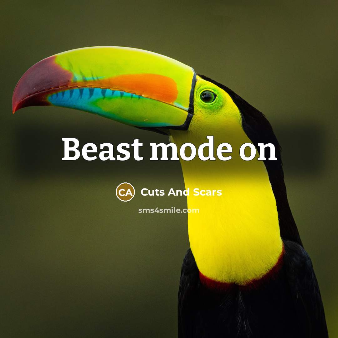 “Beast mode on” quote by Cuts And Scars