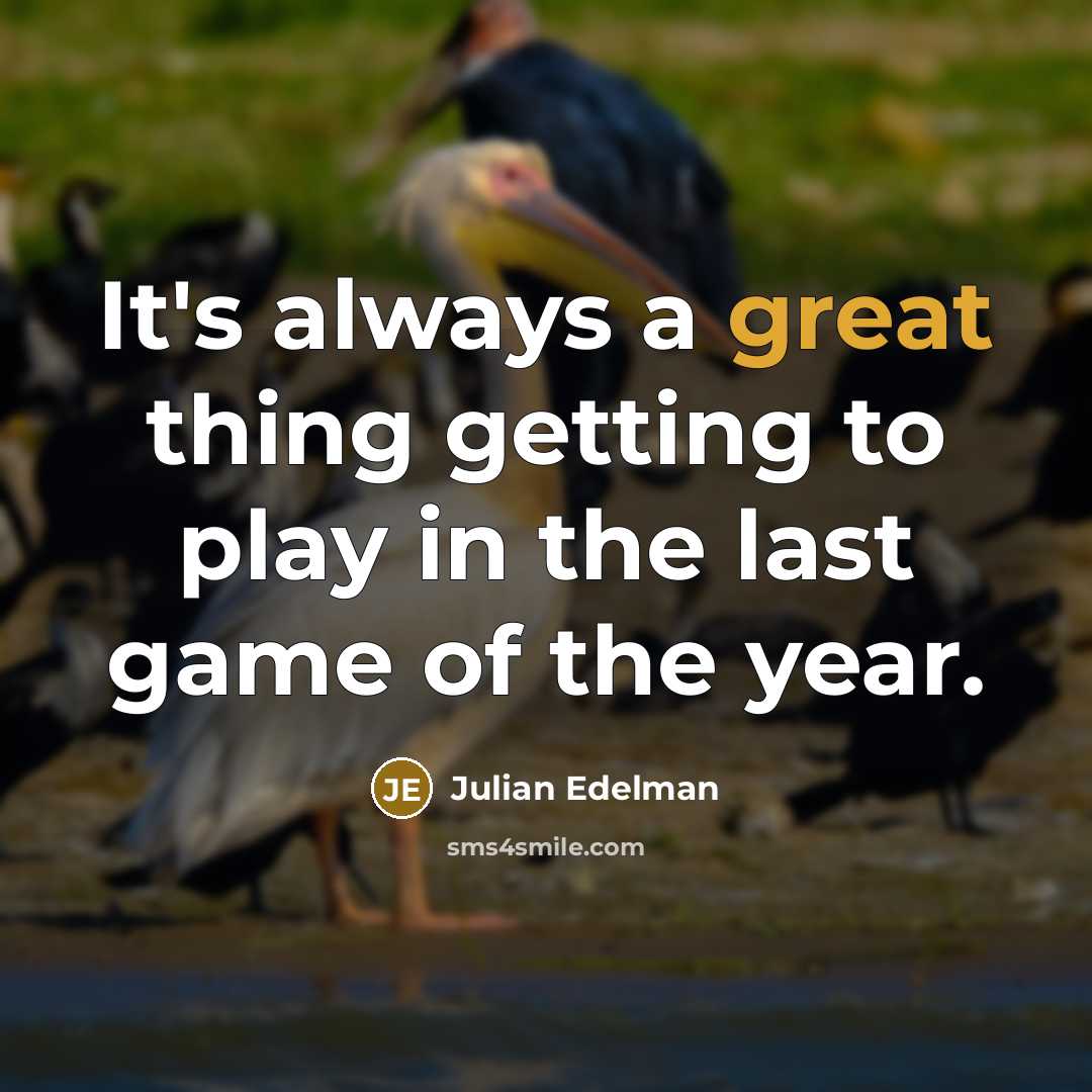 “It's always a great thing getting to play in the last game of the year.” quote by Julian Edelman