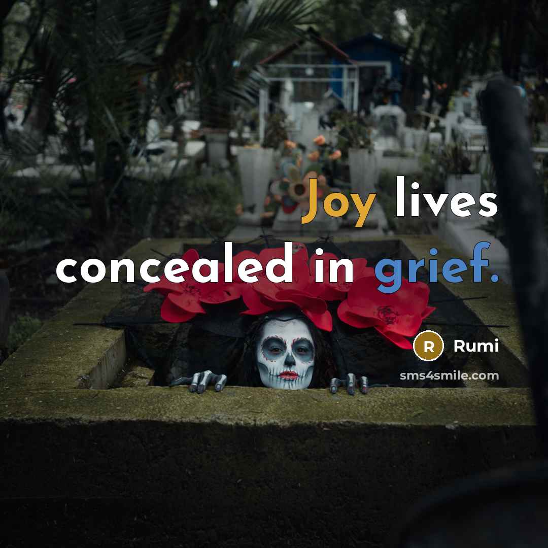 “Joy lives concealed in grief.” quote by Rumi