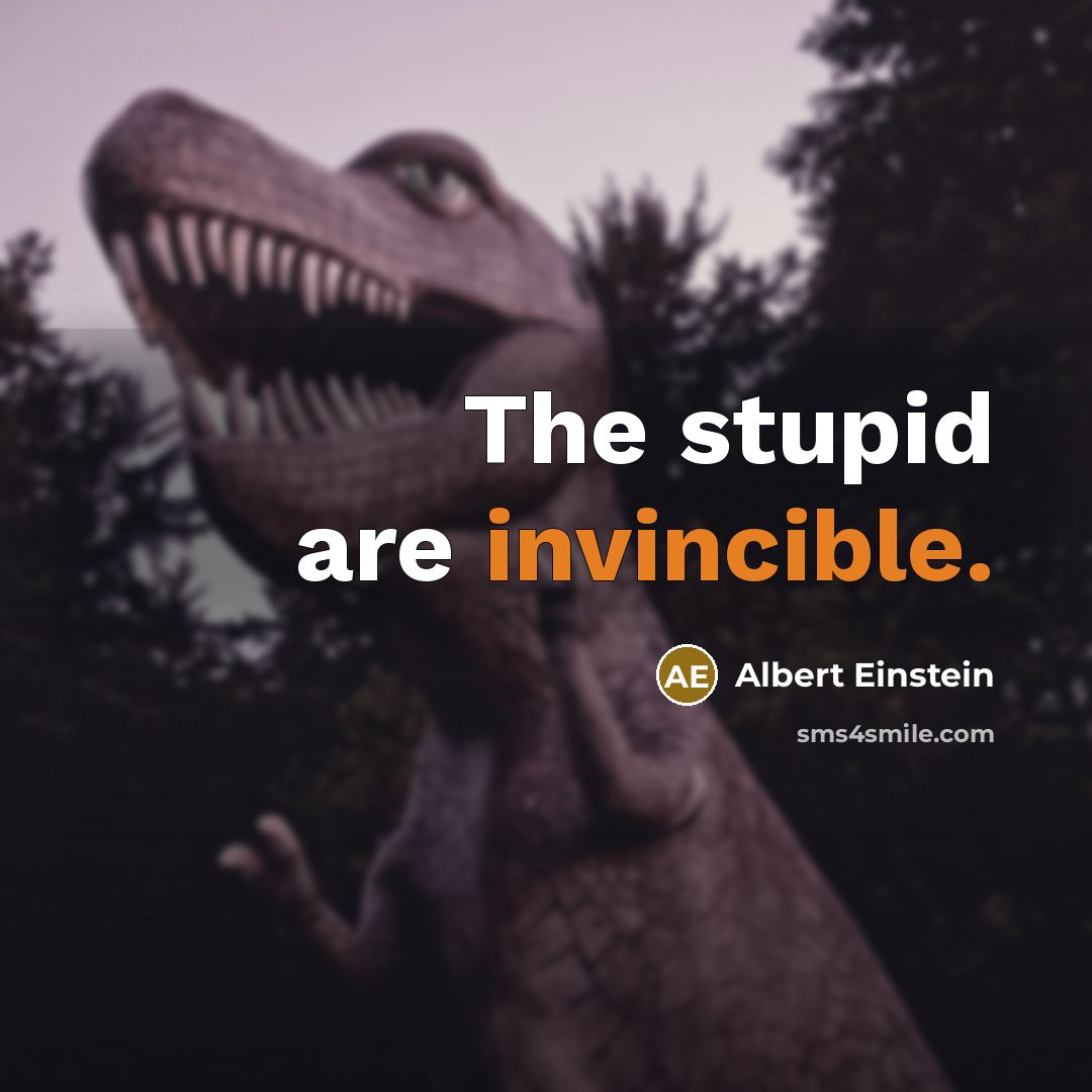 “The stupid are invincible.” quote by Albert Einstein