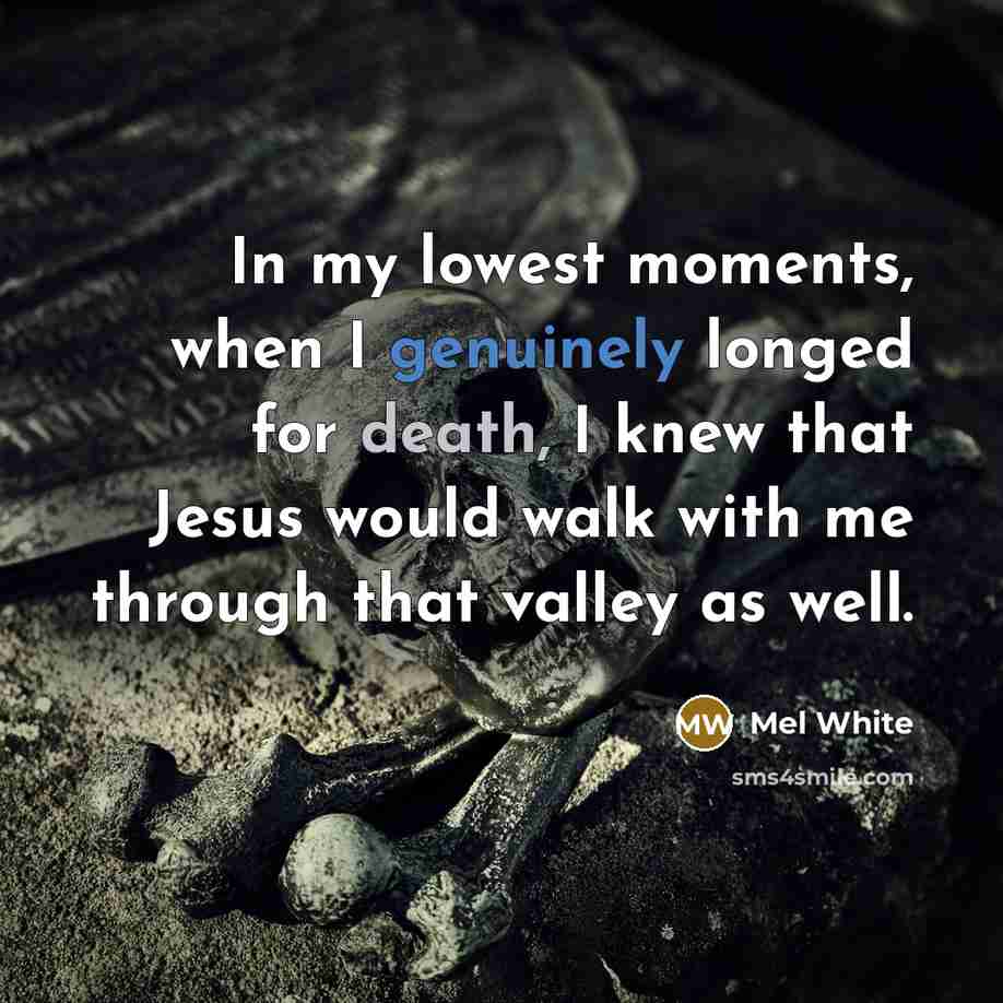 “In my lowest moments, when I genuinely longed for death, I knew that Jesus would walk with me through that valley as well.” quote by Mel White