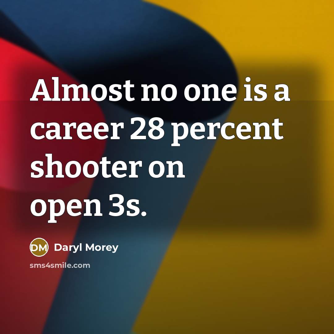 “Almost no one is a career 28 percent shooter on open 3s.” quote by Daryl Morey