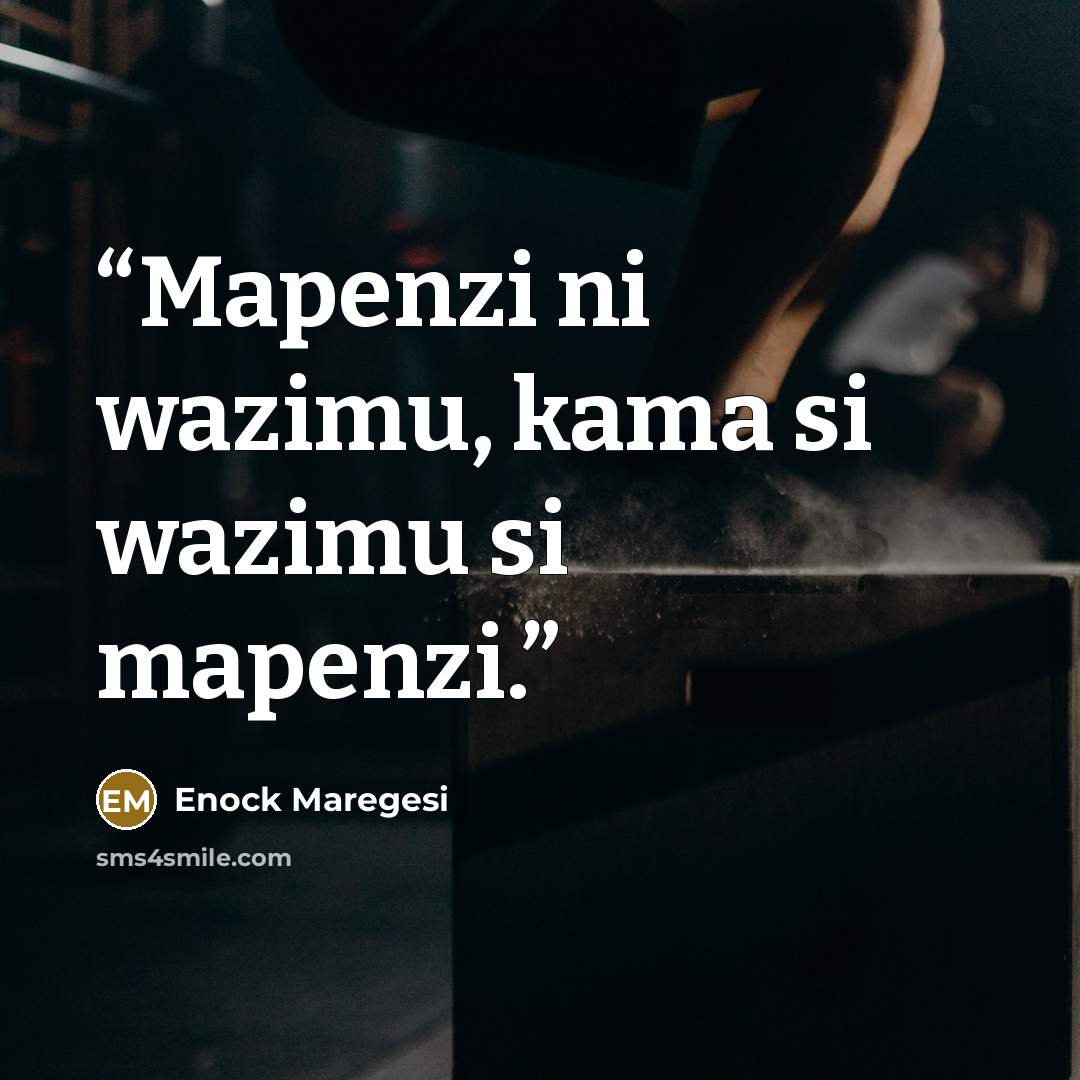 “Mapenzi ni wazimu, kama si wazimu si mapenzi.” quote by Enock Maregesi