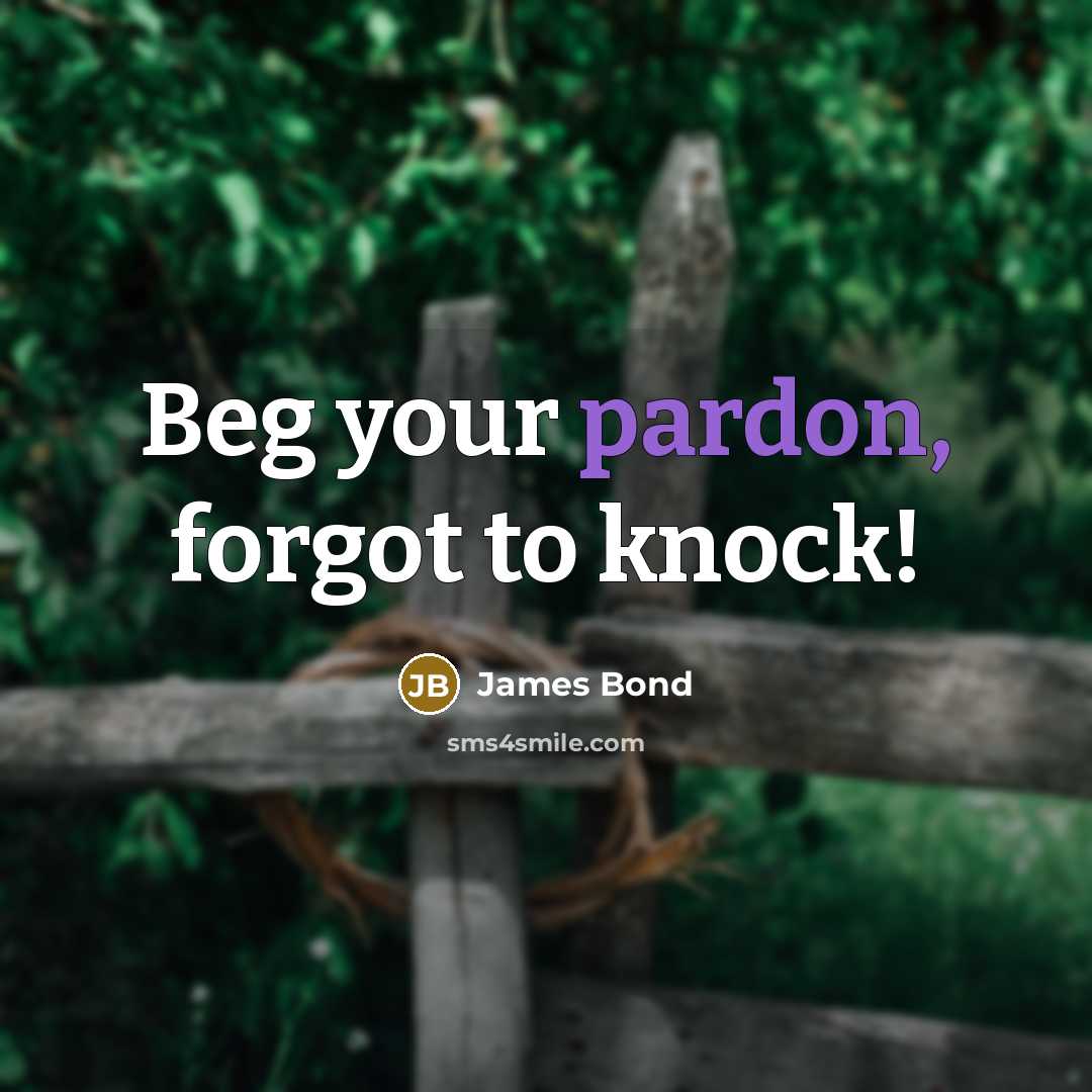 “Beg your pardon, forgot to knock!” quote by James Bond