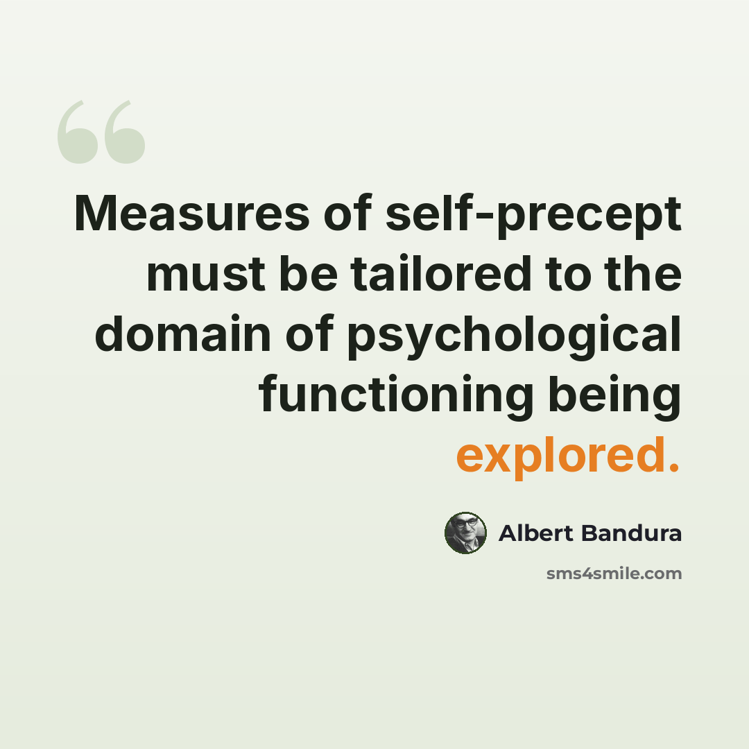 “Measures of self-precept must be tailored to the domain of psychological functioning being explored.” quote by Albert Bandura