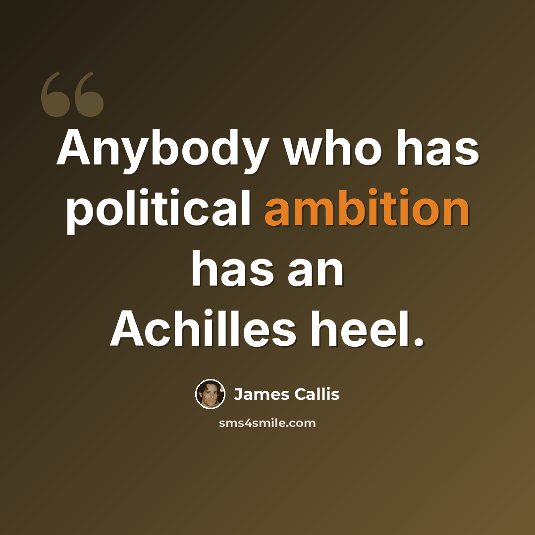 “Anybody who has political ambition has an Achilles heel.” quote by James Callis