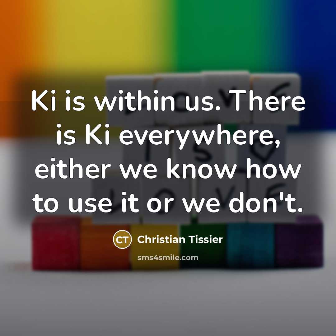 “Ki is within us. There is Ki everywhere, either we know how to use it or we don't.” quote by Christian Tissier
