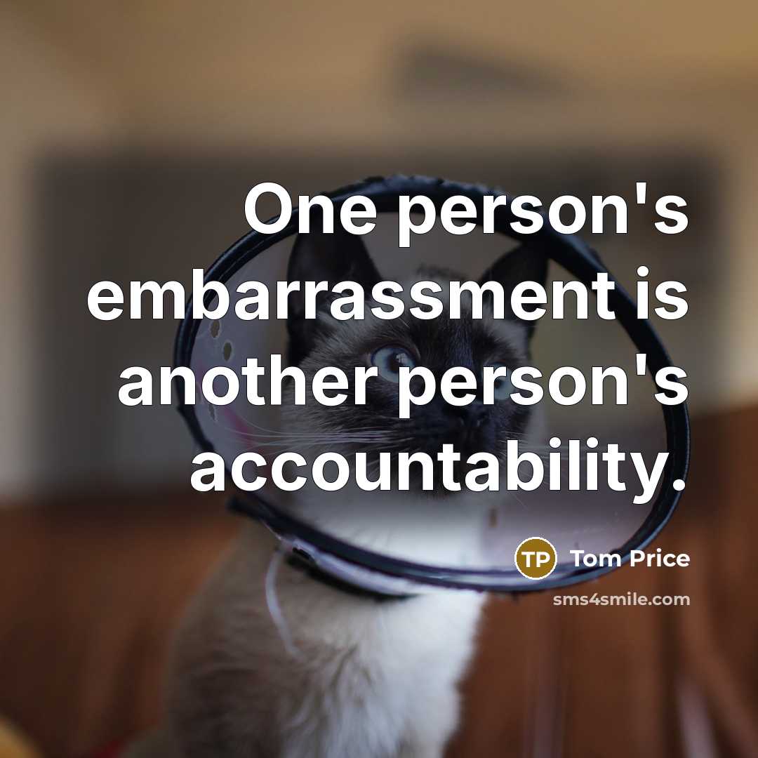 “One person's embarrassment is another person's accountability.” quote by Tom Price