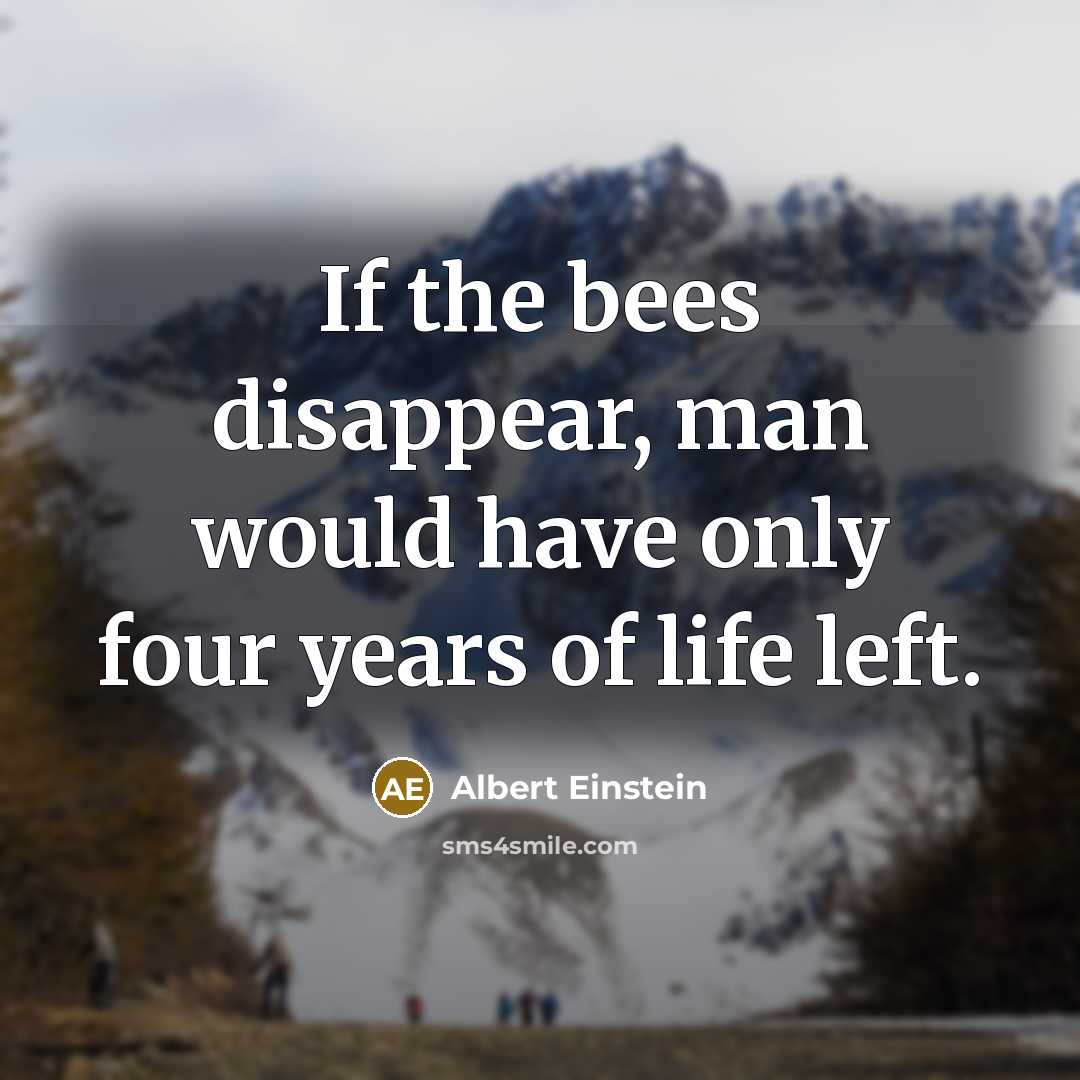 “If the bees disappear, man would have only four years of life left.” quote by Albert Einstein