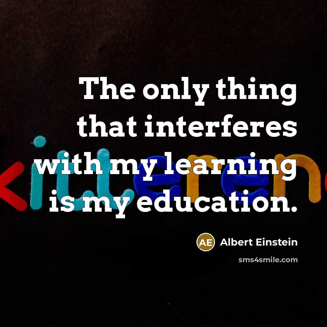 “The only thing that interferes with my learning is my education.” quote by Albert Einstein