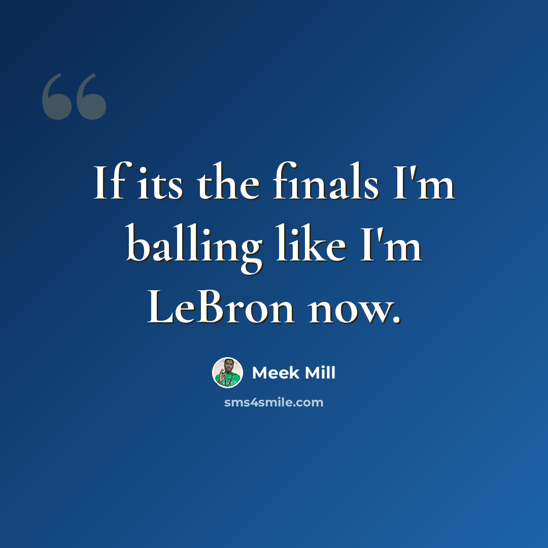 “If its the finals I'm balling like I'm LeBron now.” quote by Meek Mill