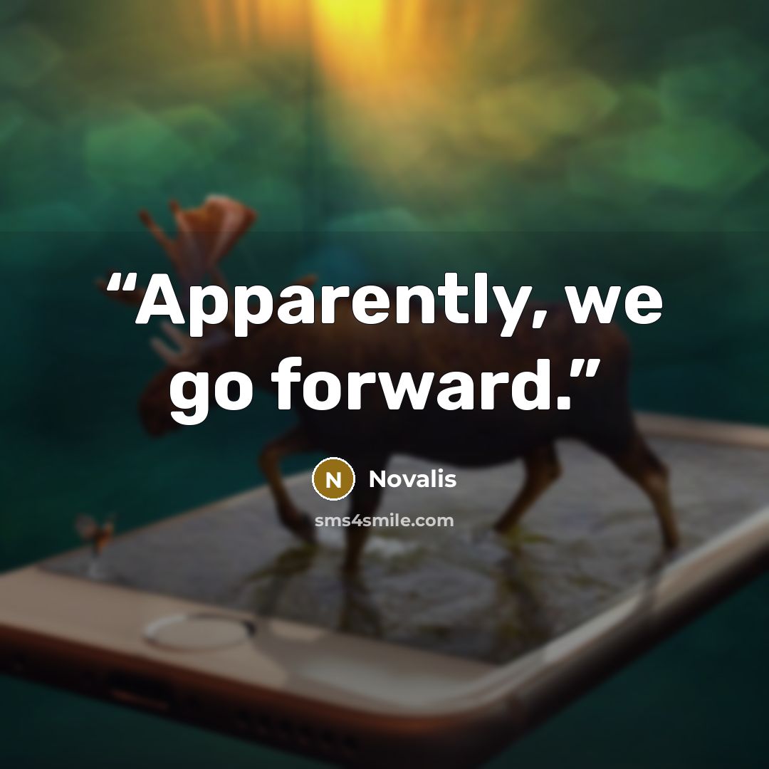 “Apparently, we go forward.” quote by Novalis