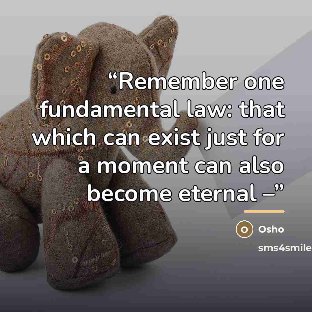 “Remember one fundamental law: that which can exist just for a moment can also become eternal –” quote by Osho