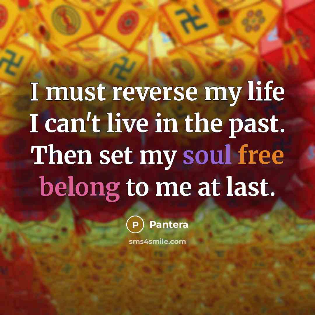 “I must reverse my life I can't live in the past. Then set my soul free belong to me at last.” quote by Pantera