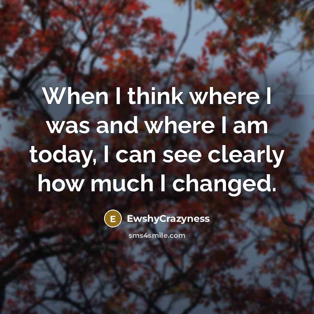 “When I think where I was and where I am today, I can see clearly how much I changed.” quote by EwshyCrazyness
