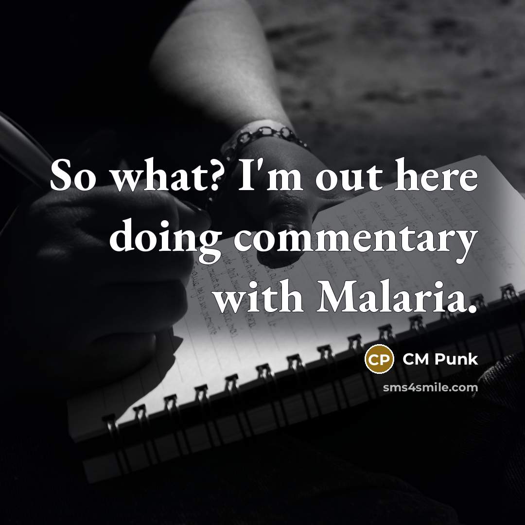 “So what? I'm out here doing commentary with Malaria.” quote by CM Punk