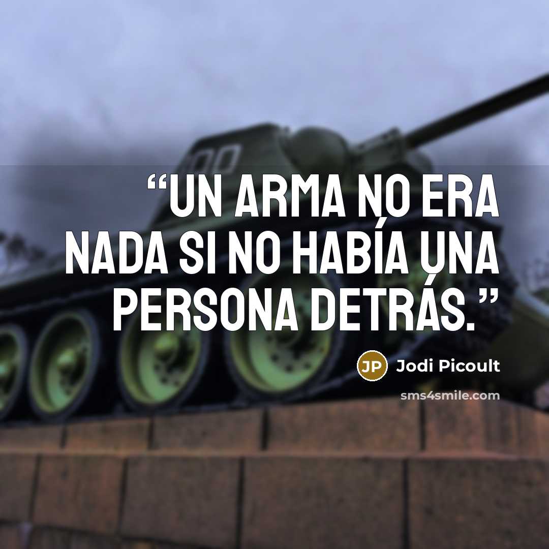 “un arma no era nada si no había una persona detrás.” quote by Jodi Picoult