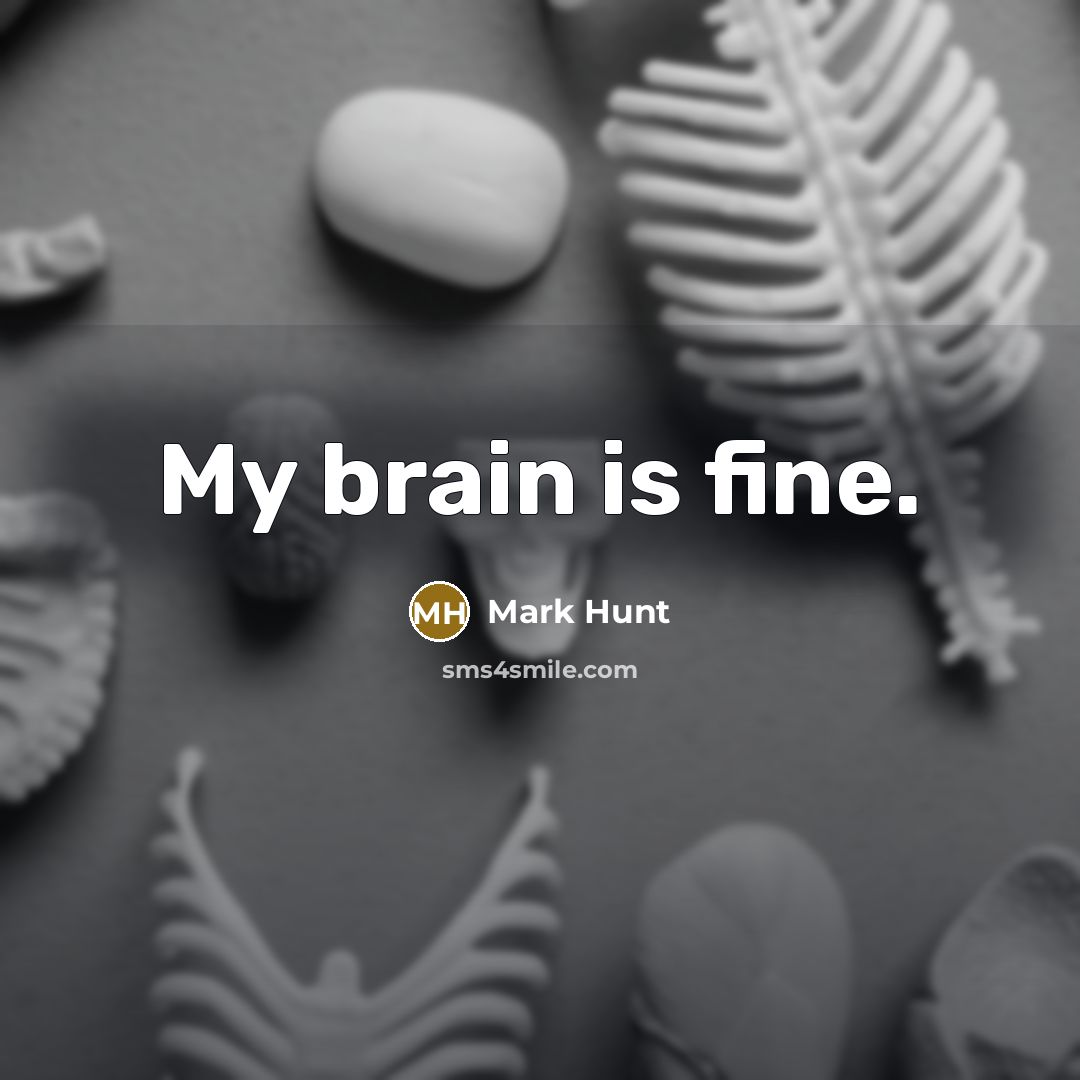 “My brain is fine.” quote by Mark Hunt