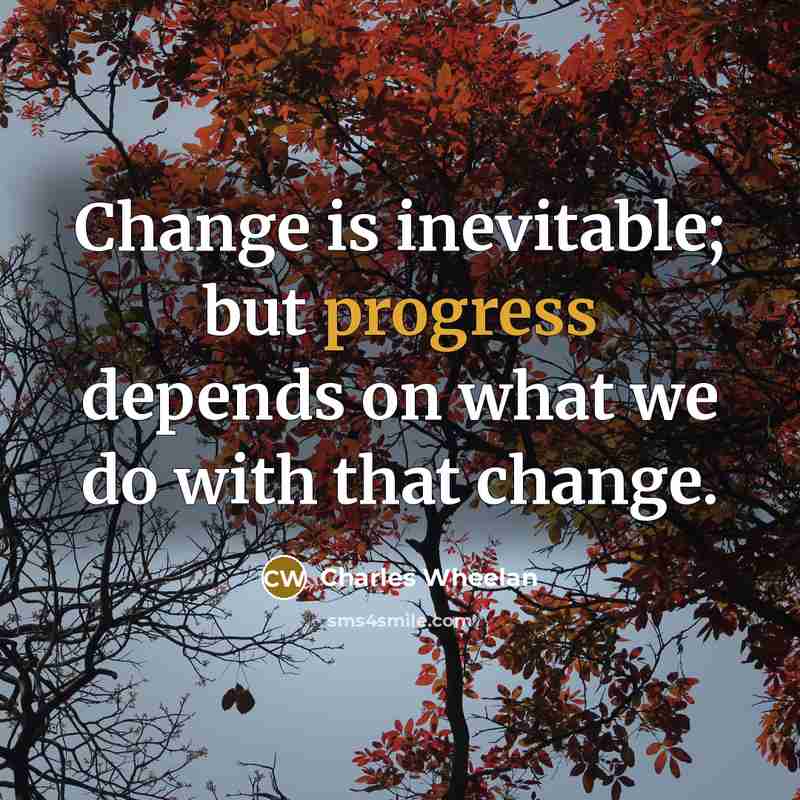 “Change is inevitable; but progress depends on what we do with that change.” quote by Charles Wheelan