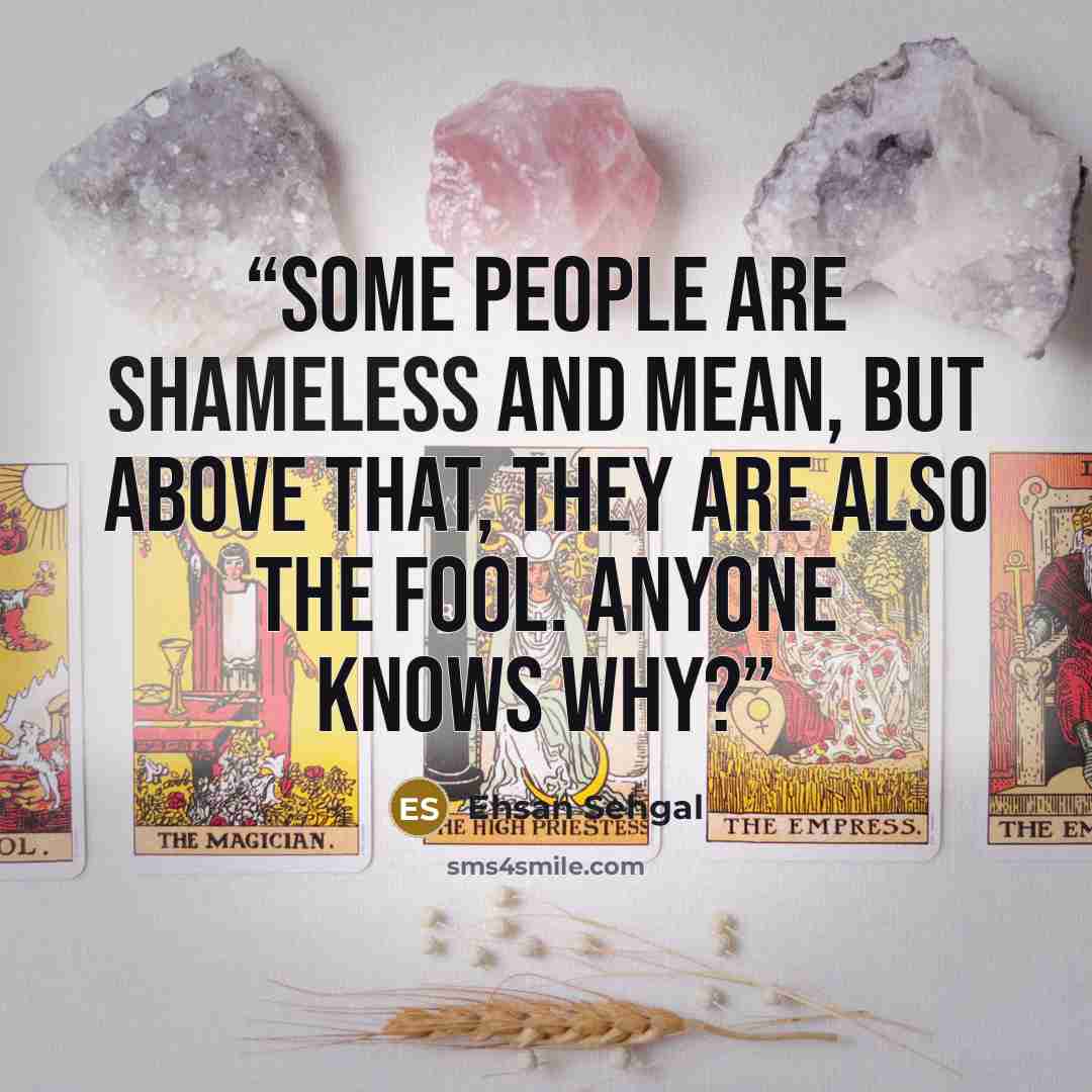 “Some people are shameless and mean, but above that, they are also the fool. Anyone knows why?” quote by Ehsan Sehgal