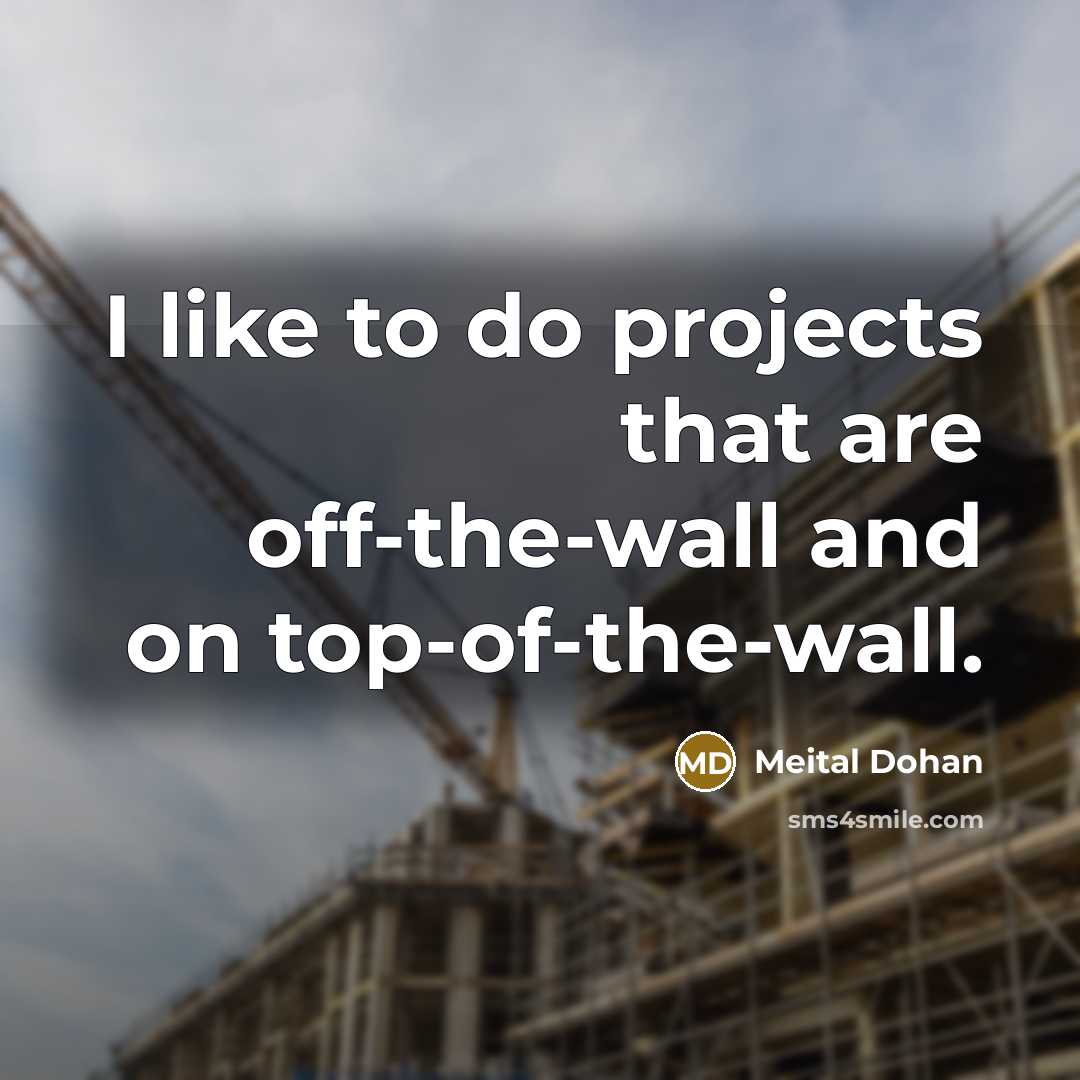 “I like to do projects that are off-the-wall and on top-of-the-wall.” quote by Meital Dohan