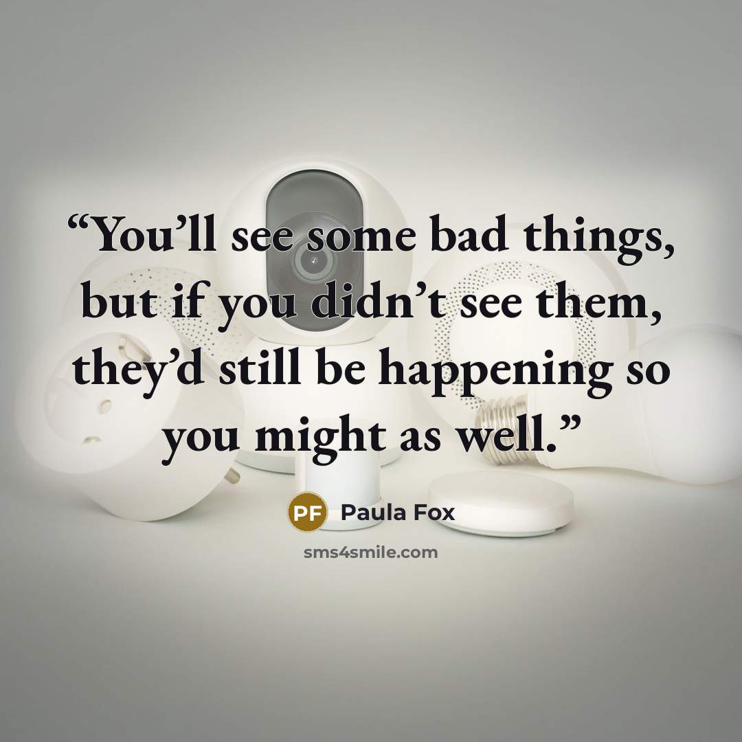 “You’ll see some bad things, but if you didn’t see them, they’d still be happening so you might as well.” quote by Paula Fox