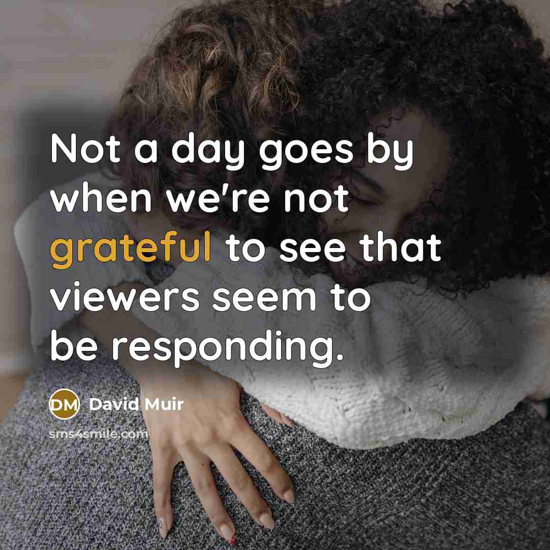 “Not a day goes by when we're not grateful to see that viewers seem to be responding.” quote by David Muir