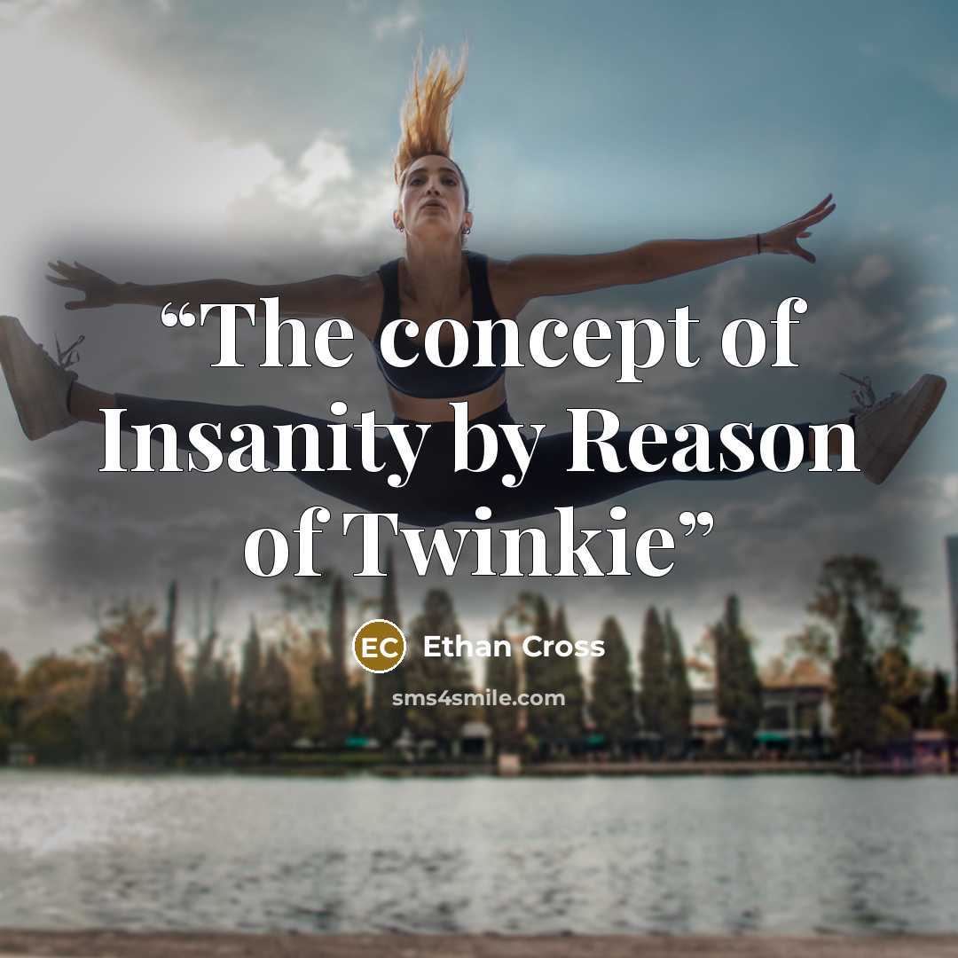 “The concept of Insanity by Reason of Twinkie” quote by Ethan Cross