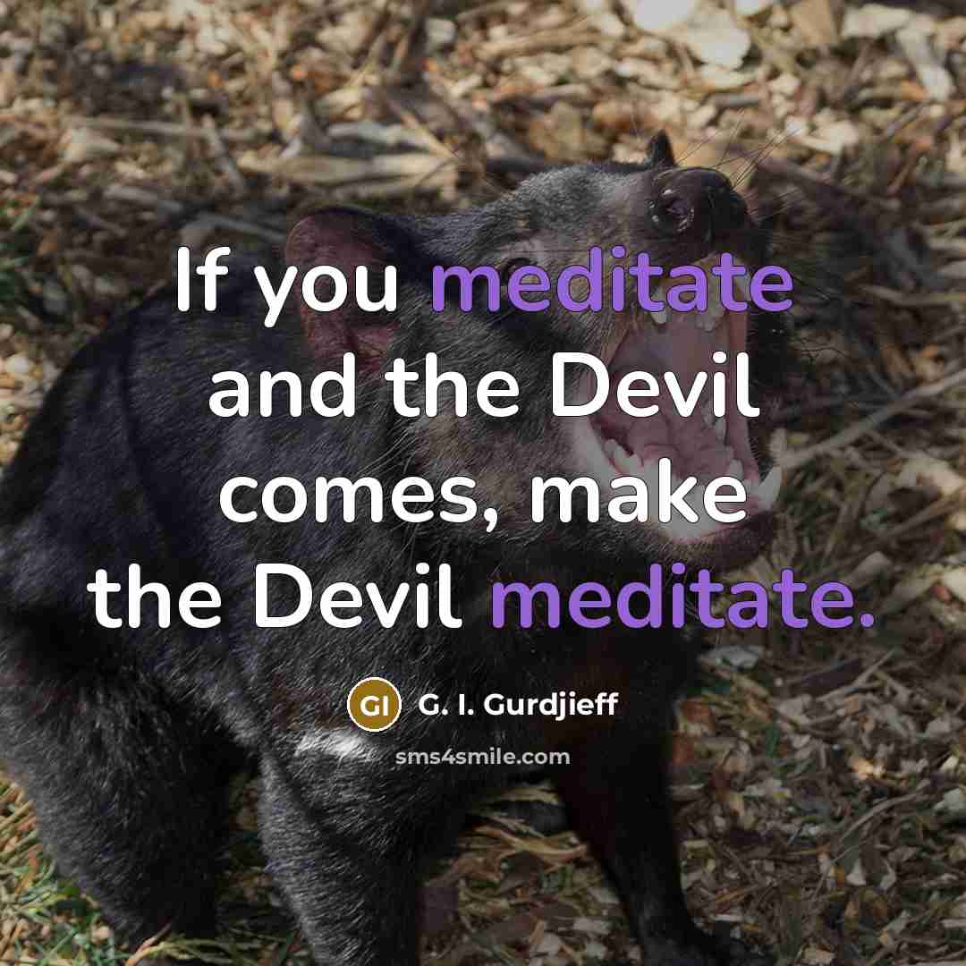 “If you meditate and the Devil comes, make the Devil meditate.” quote by G. I. Gurdjieff