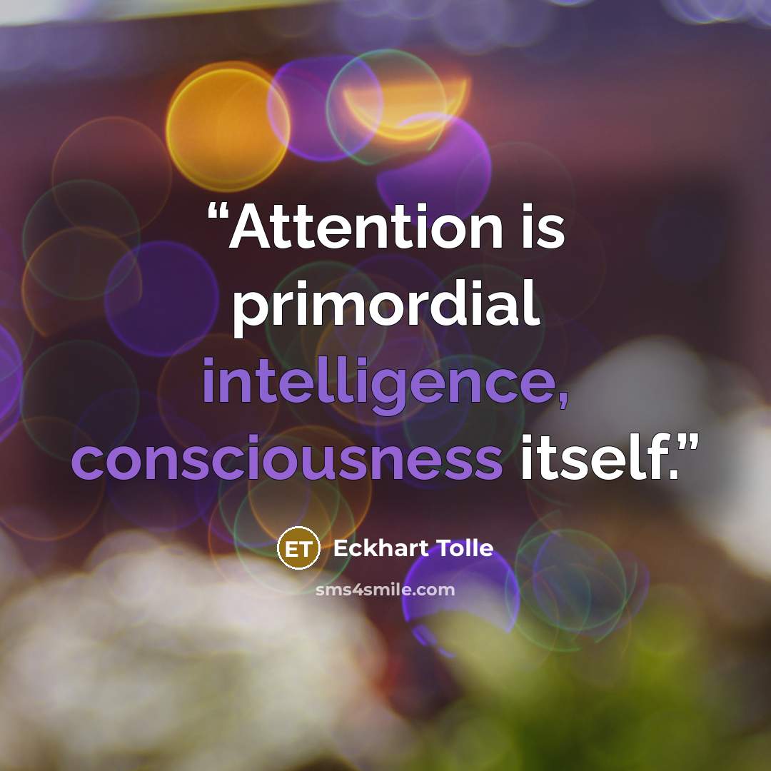 “Attention is primordial intelligence, consciousness itself.” quote by Eckhart Tolle
