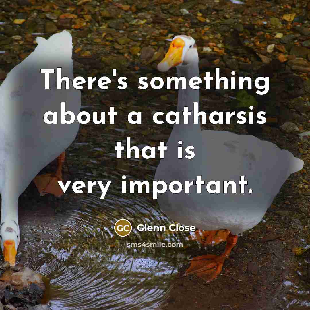 “There's something about a catharsis that is very important.” quote by Glenn Close