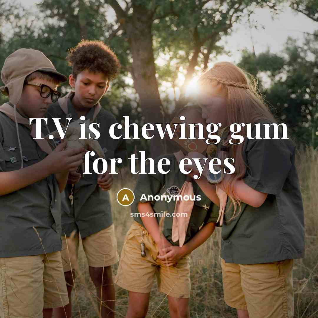 “T.V is chewing gum for the eyes” quote by Anonymous