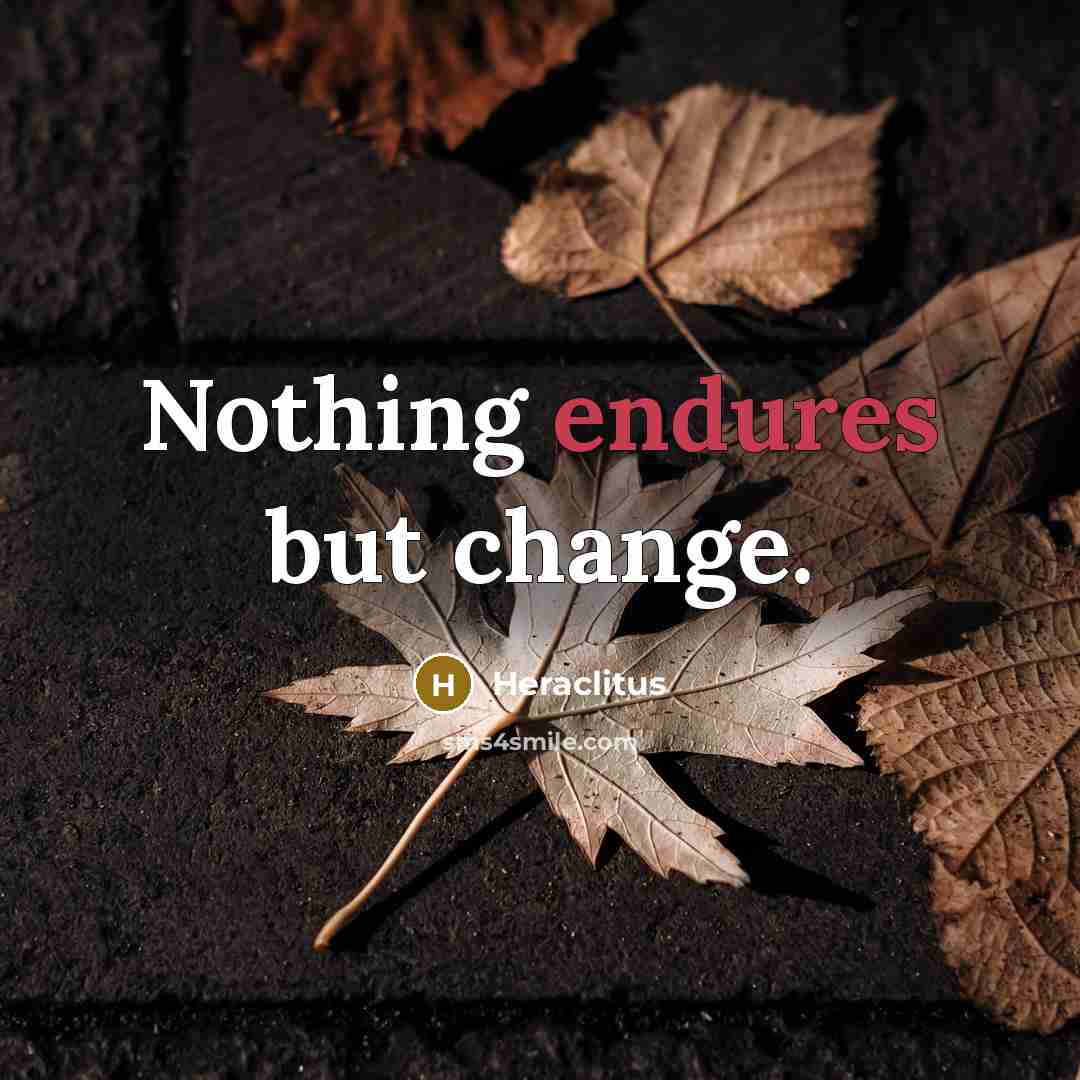 “Nothing endures but change.” quote by Heraclitus