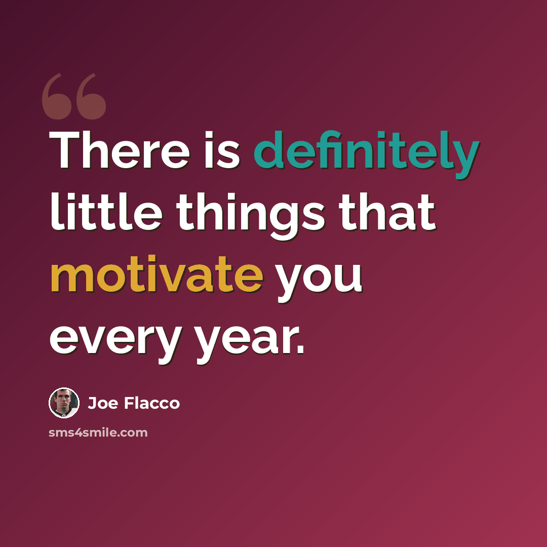 “There is definitely little things that motivate you every year.” quote by Joe Flacco
